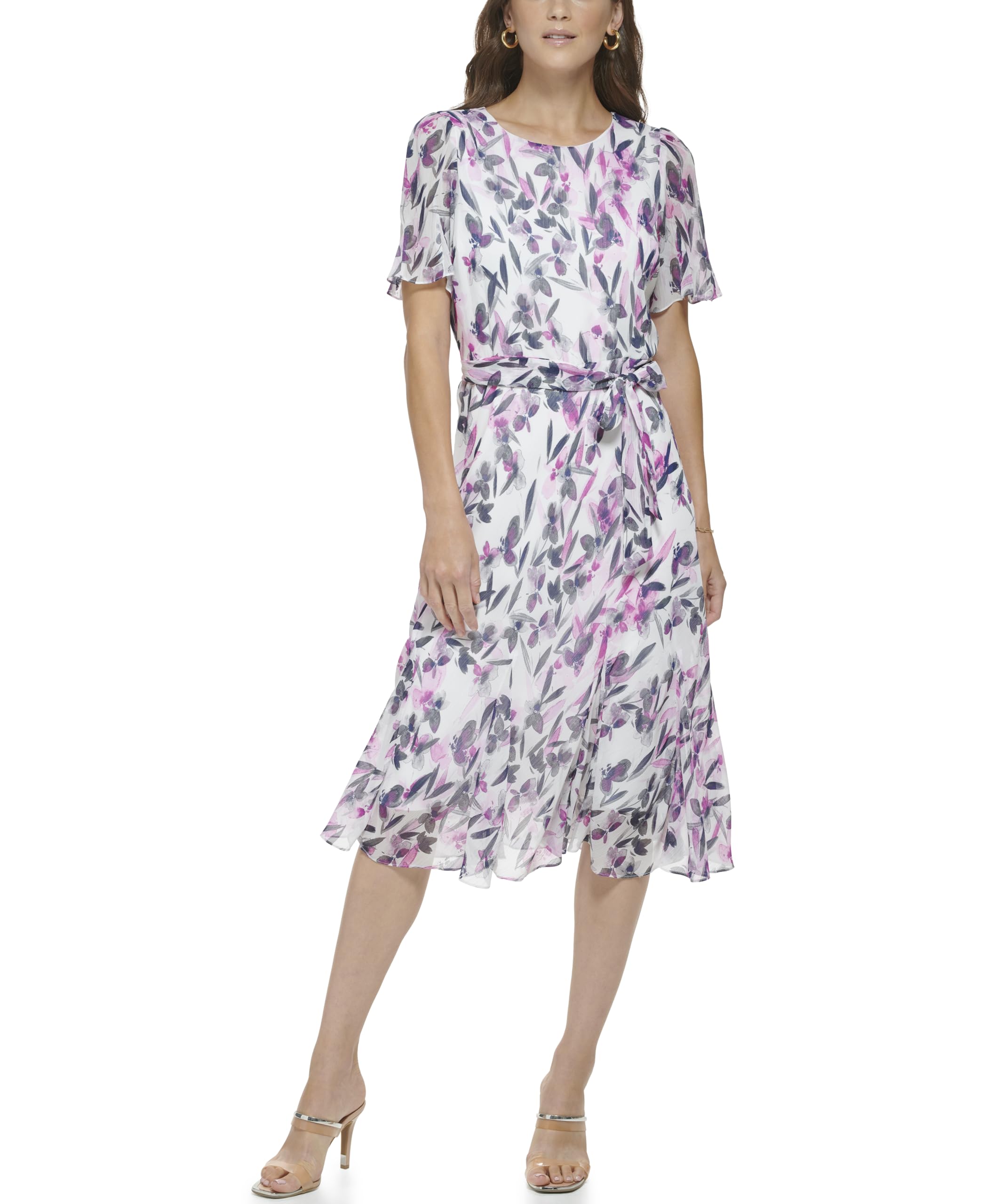 DKNY kadın elbise, krem/ahududu, 4