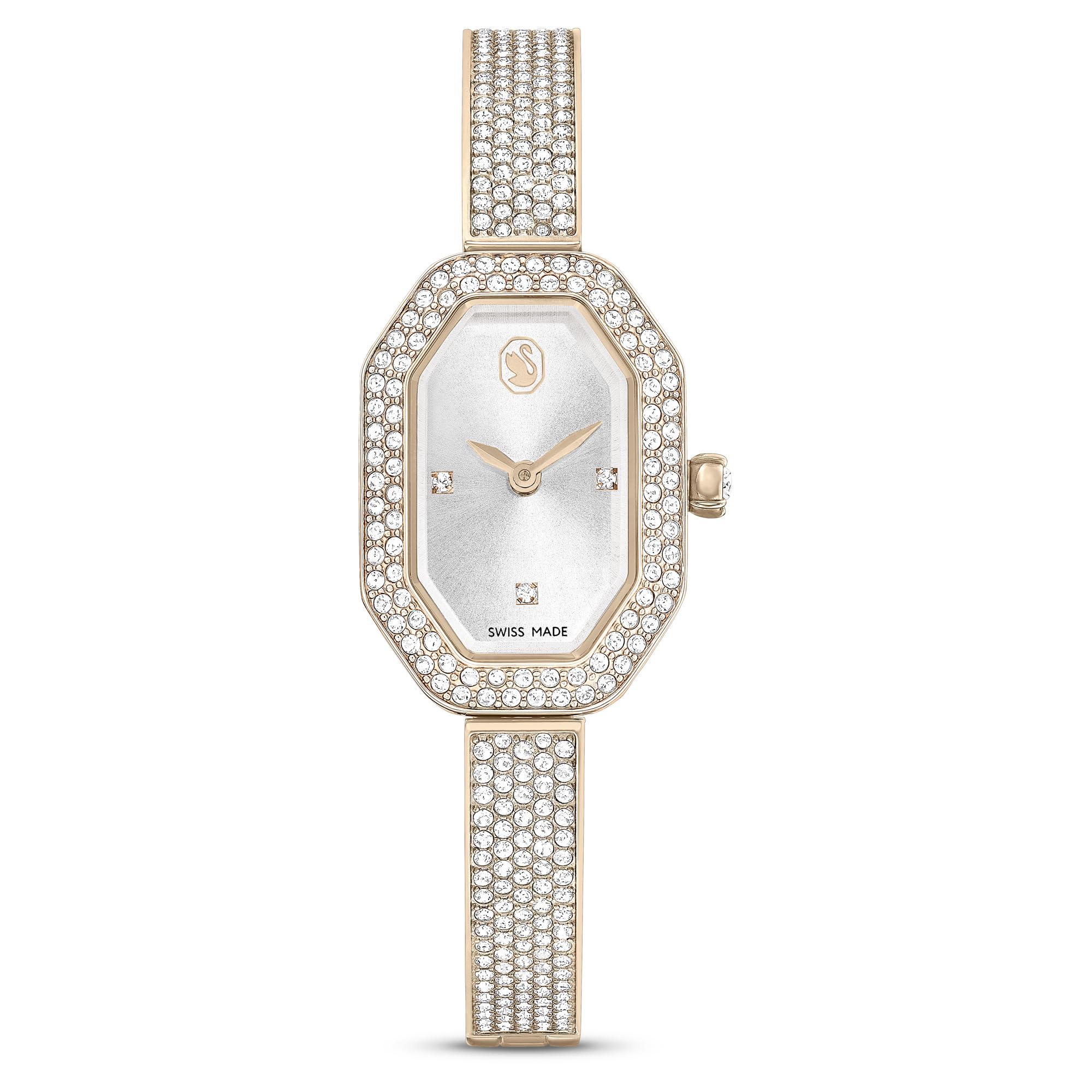Swarovski Dextera Bangle İsviçre yapımı saat, metal bilezik, şampanya altın renk kaplama