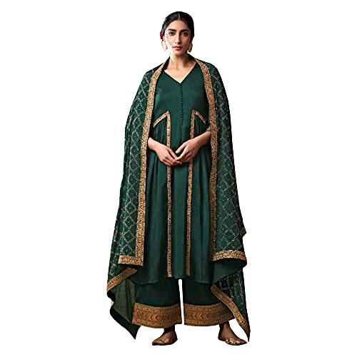 Kadın Hint/Pakistan tasarım işlemeli Salwar Kameez palazzo elbise, seçenek 2, tek beden