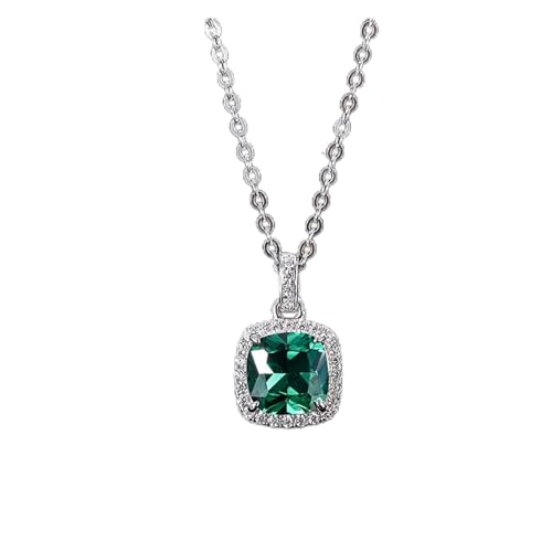RUAJOGYNVM vintage 925 ayar gümüş 8 x 8 mm zümrüt kolye ve küpe seti