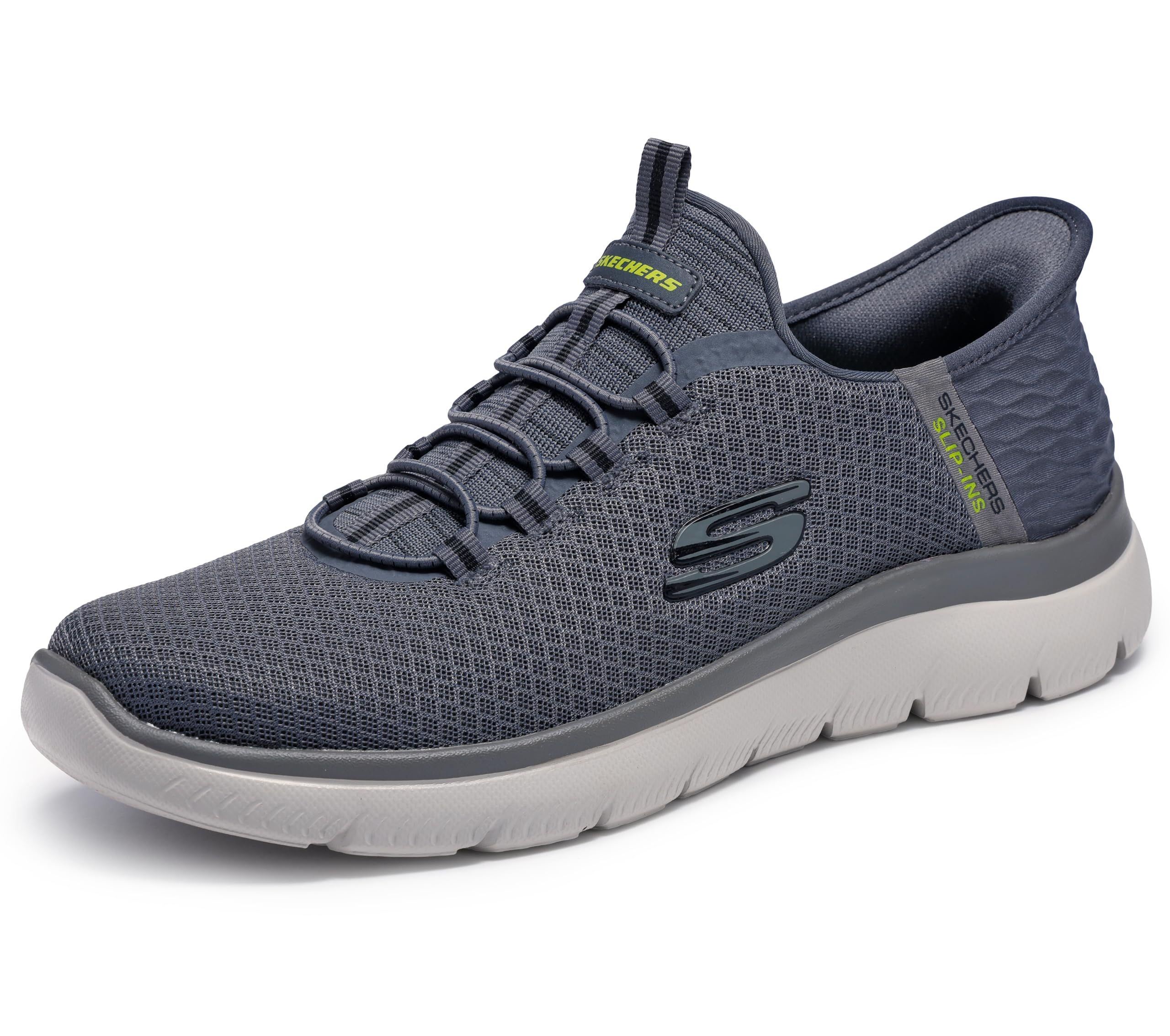 Skechers Summits High Range erkek bağcıksız spor ayakkabı, kömür, 10.5 geniş kalıp