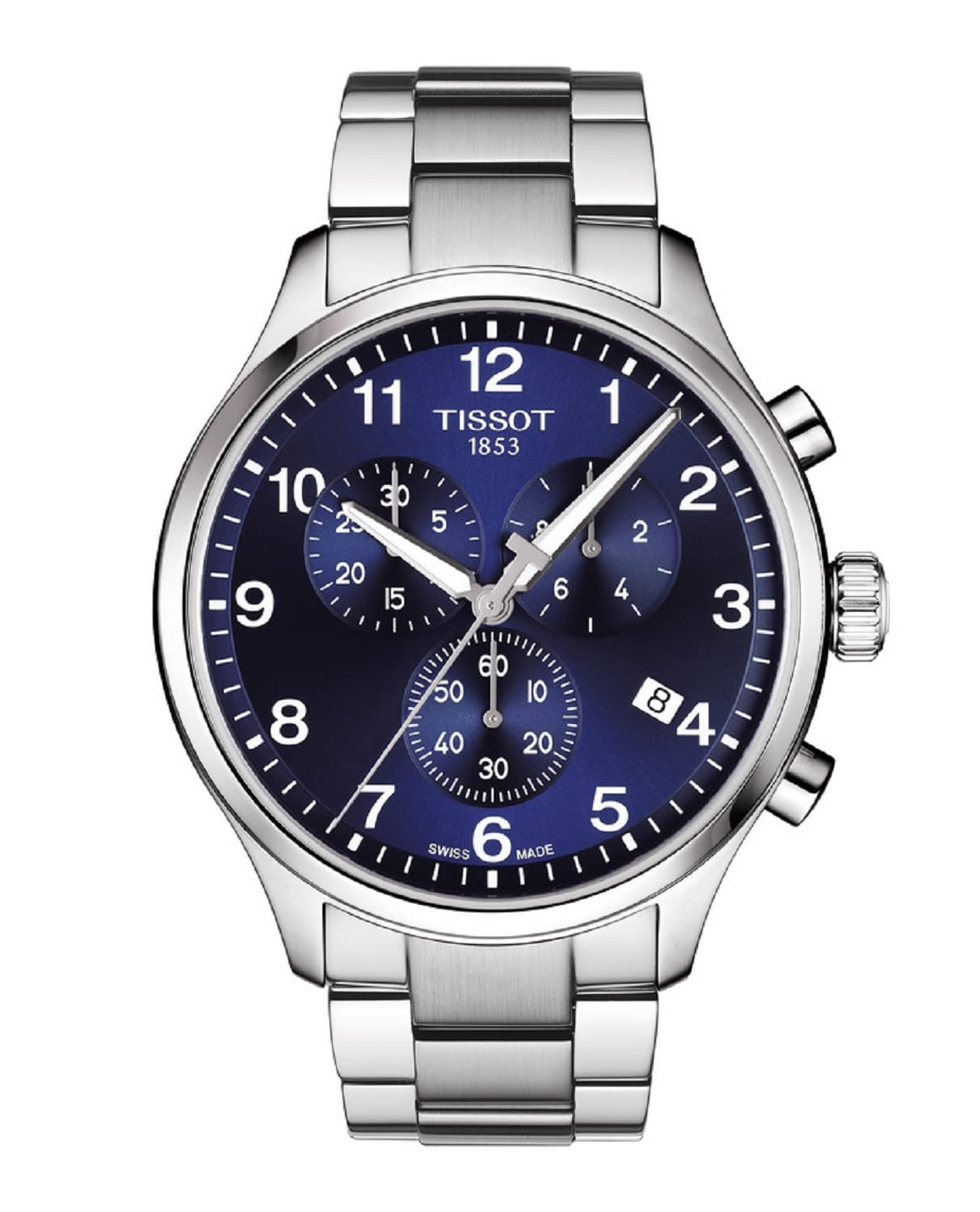 Tissot CHRONO XL CLASSIC erkek kronograf kol saati, gümüş renk kayış, 45 mm, T116.617.11.047.01